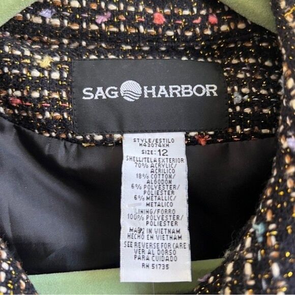 SAG HARBOR woman’s career TWEED Blazer Jacket LADIES Size 12 - Picture 4 of 6